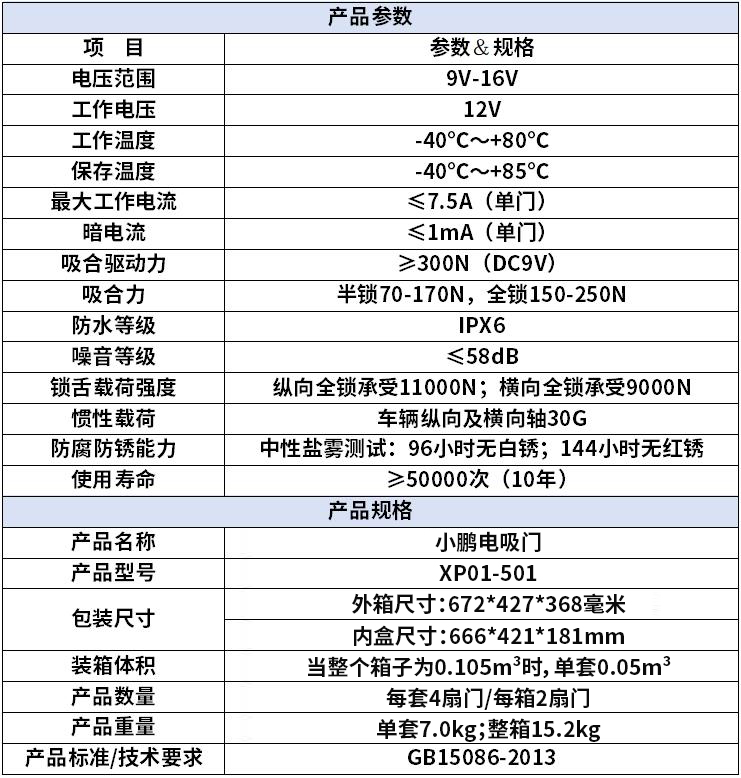 小鹏电吸门